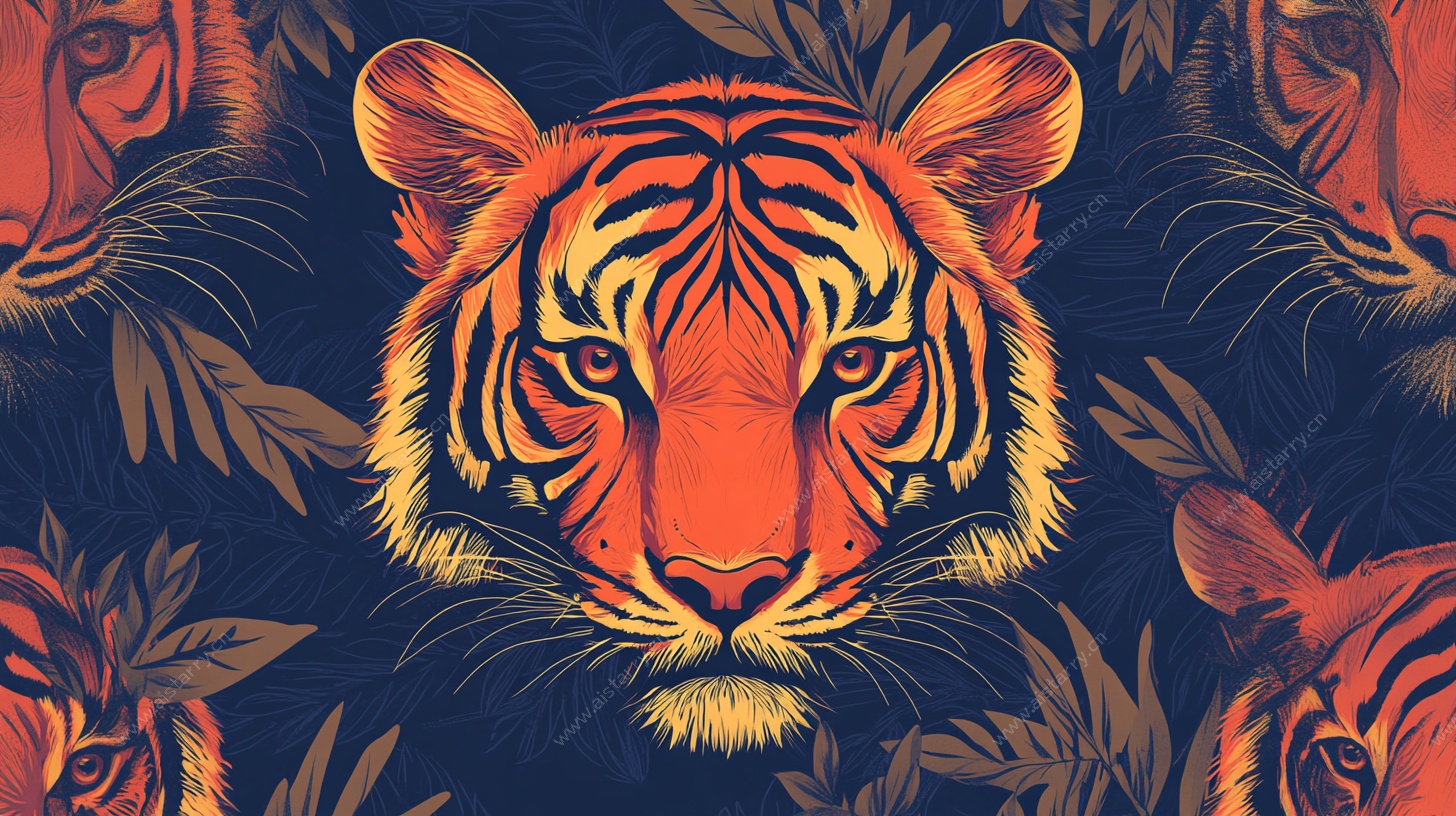 虎头图案 野性与艺术融合