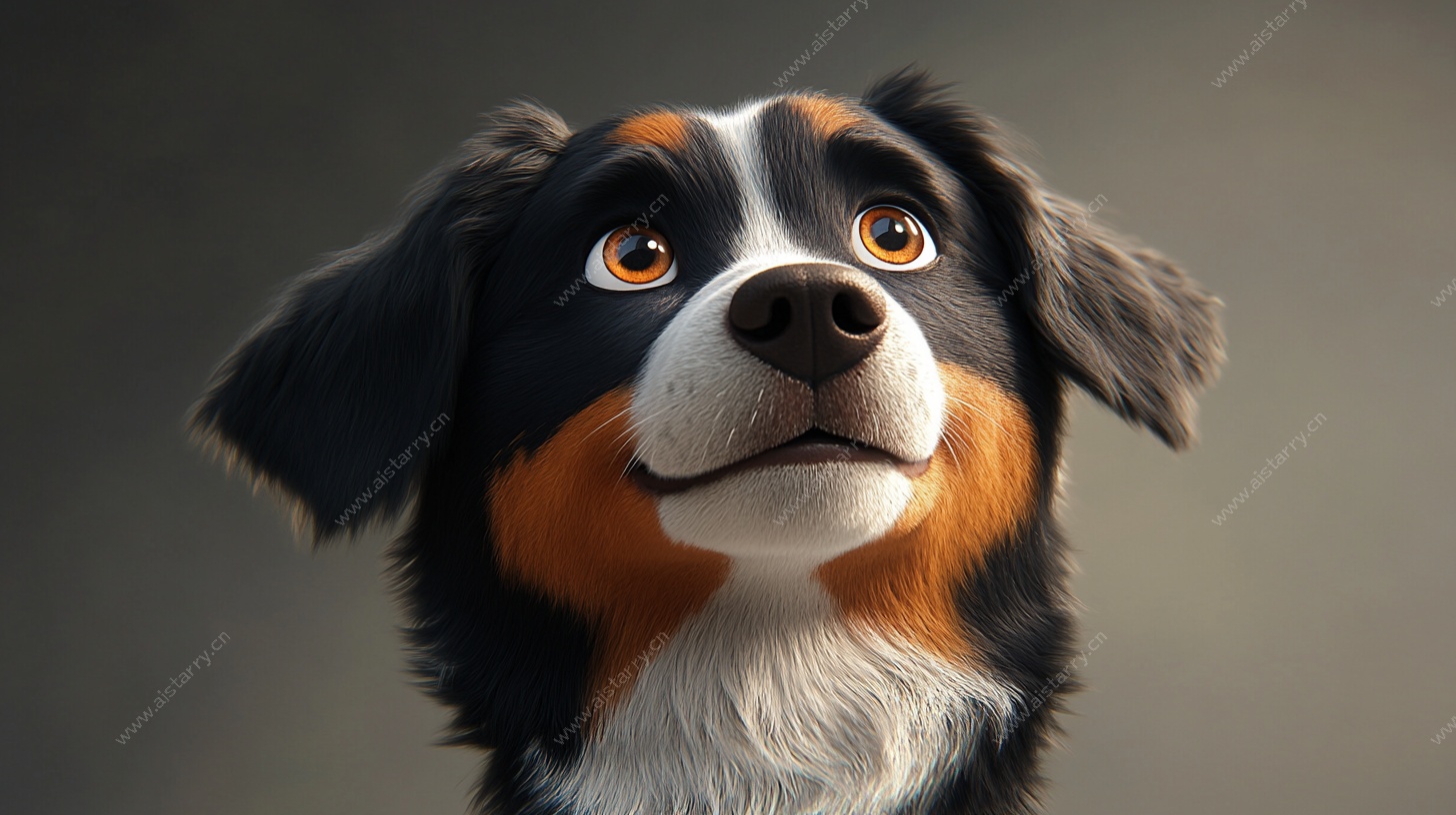 可爱伯恩山犬特写