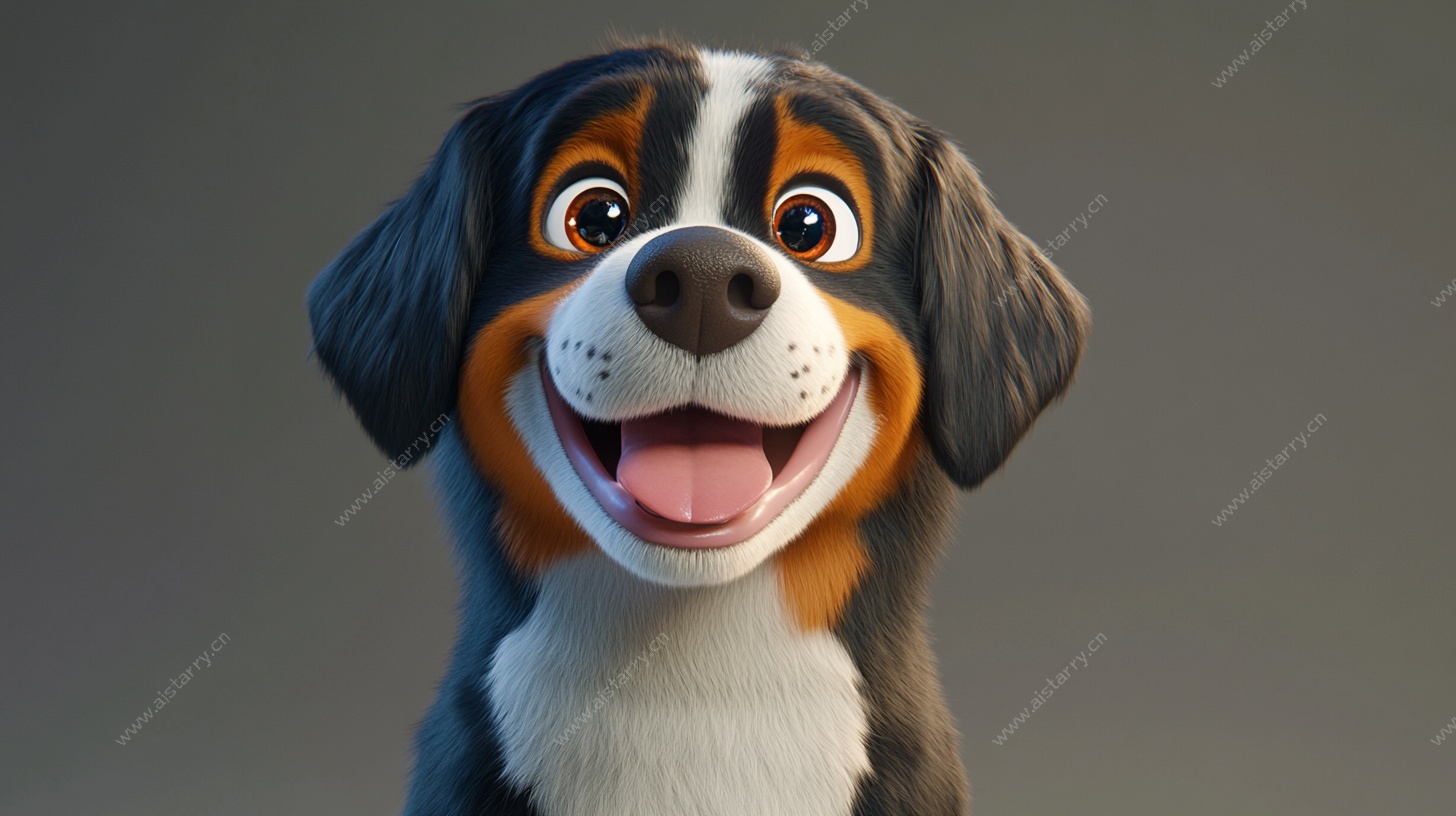 可爱卡通伯恩山犬形象