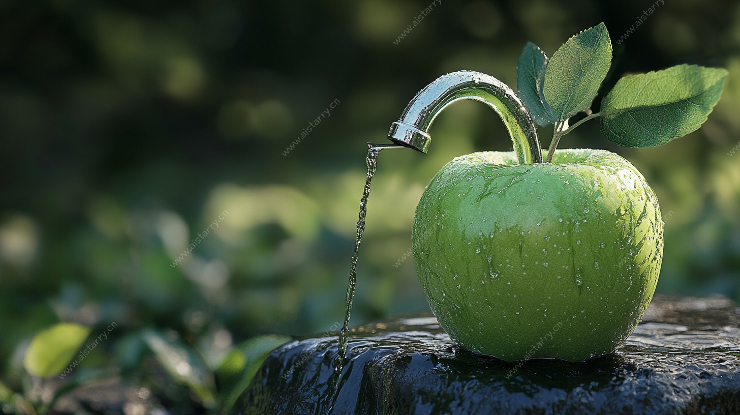 苹果水龙头 创意融合景象