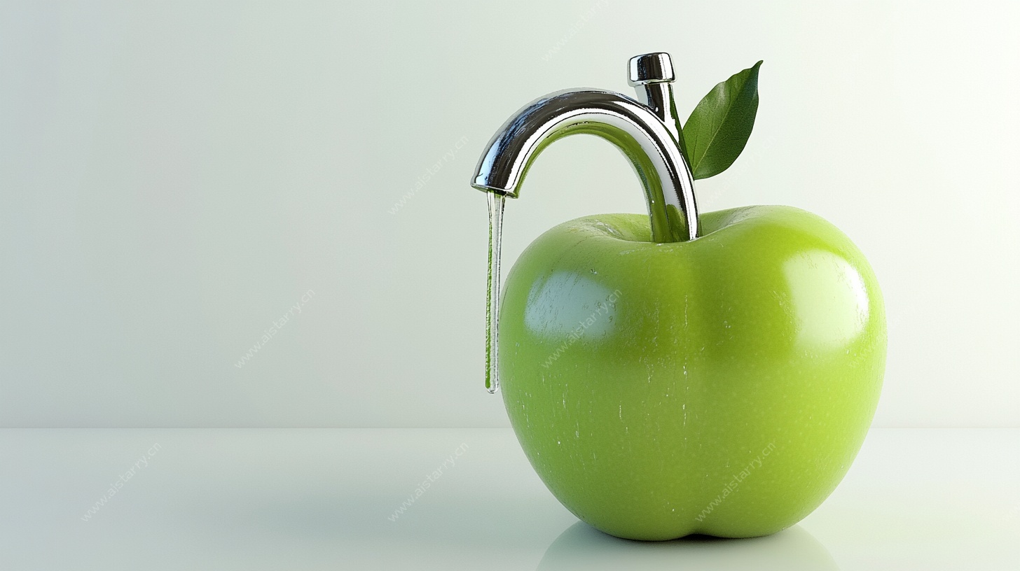 青苹果水龙头创意组合