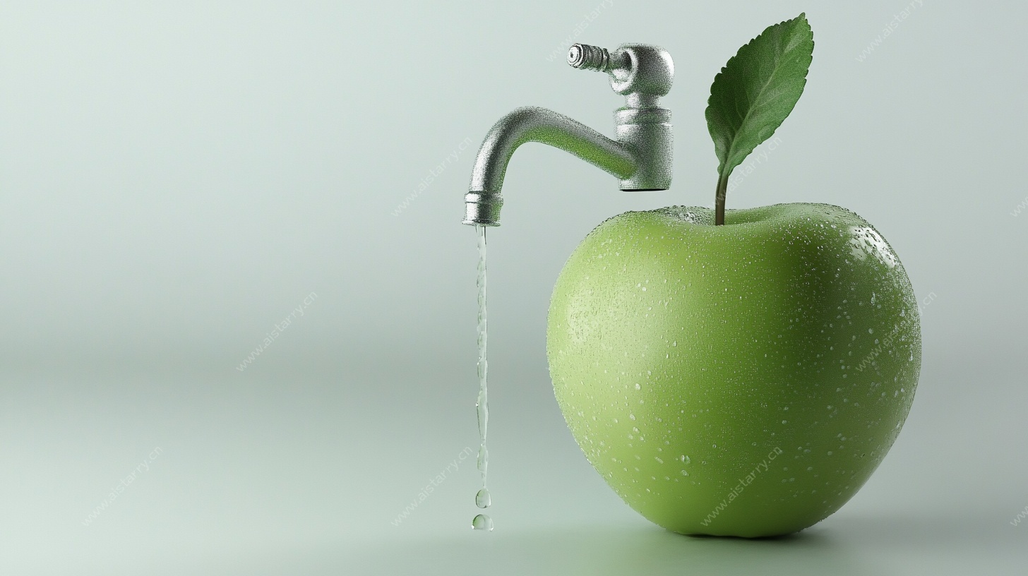 苹果水龙头创意图像