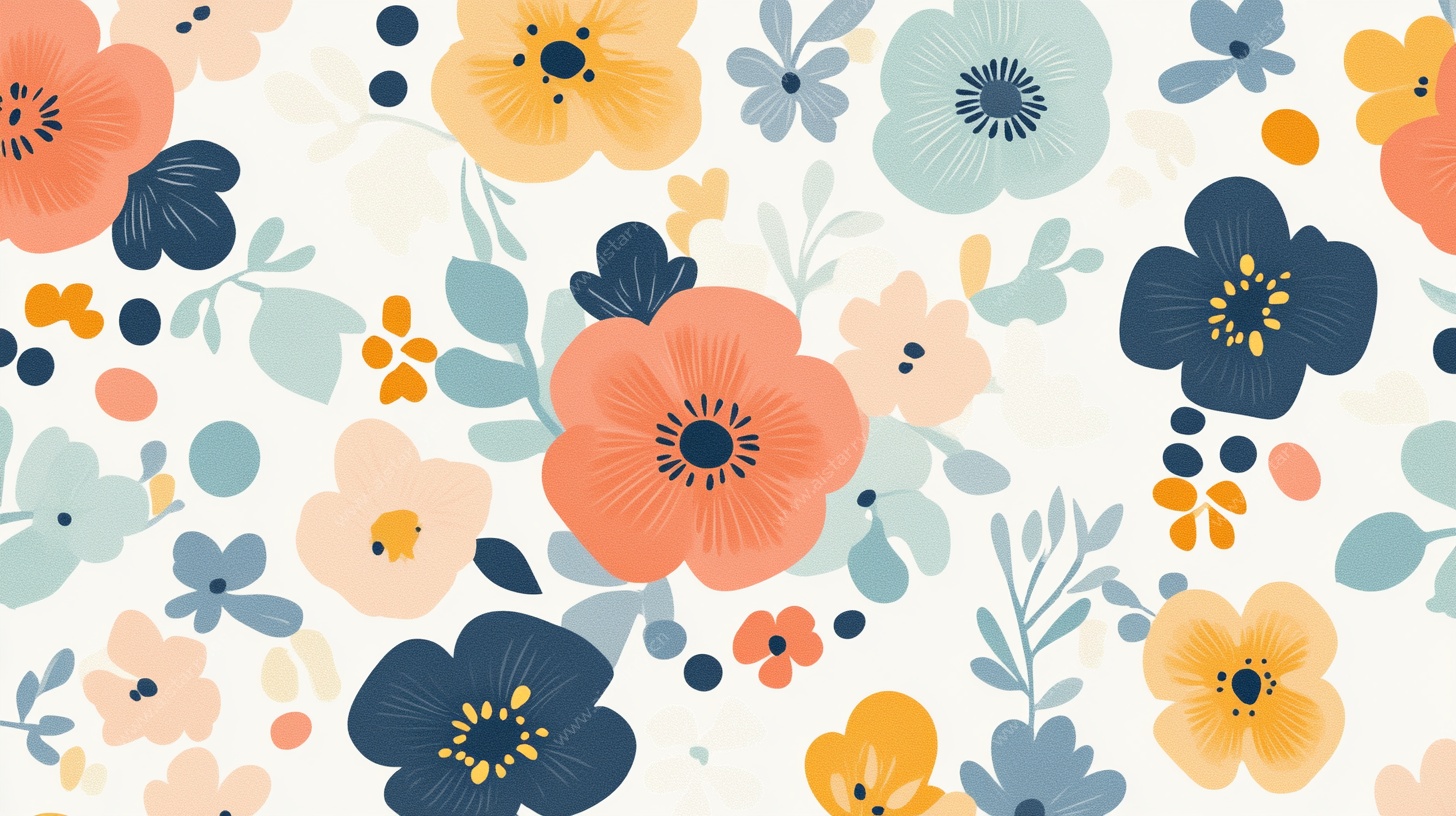 清新手绘花卉图案背景