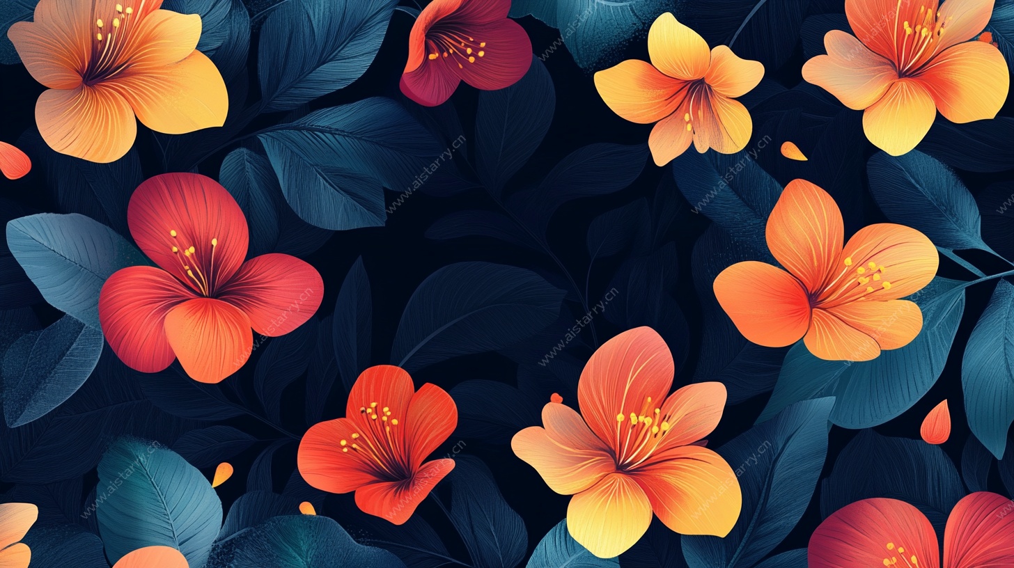 绚丽花卉图案背景