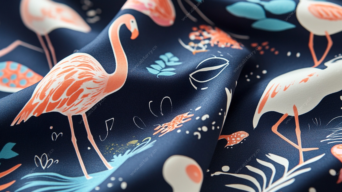 火烈鸟印花布料图案设计