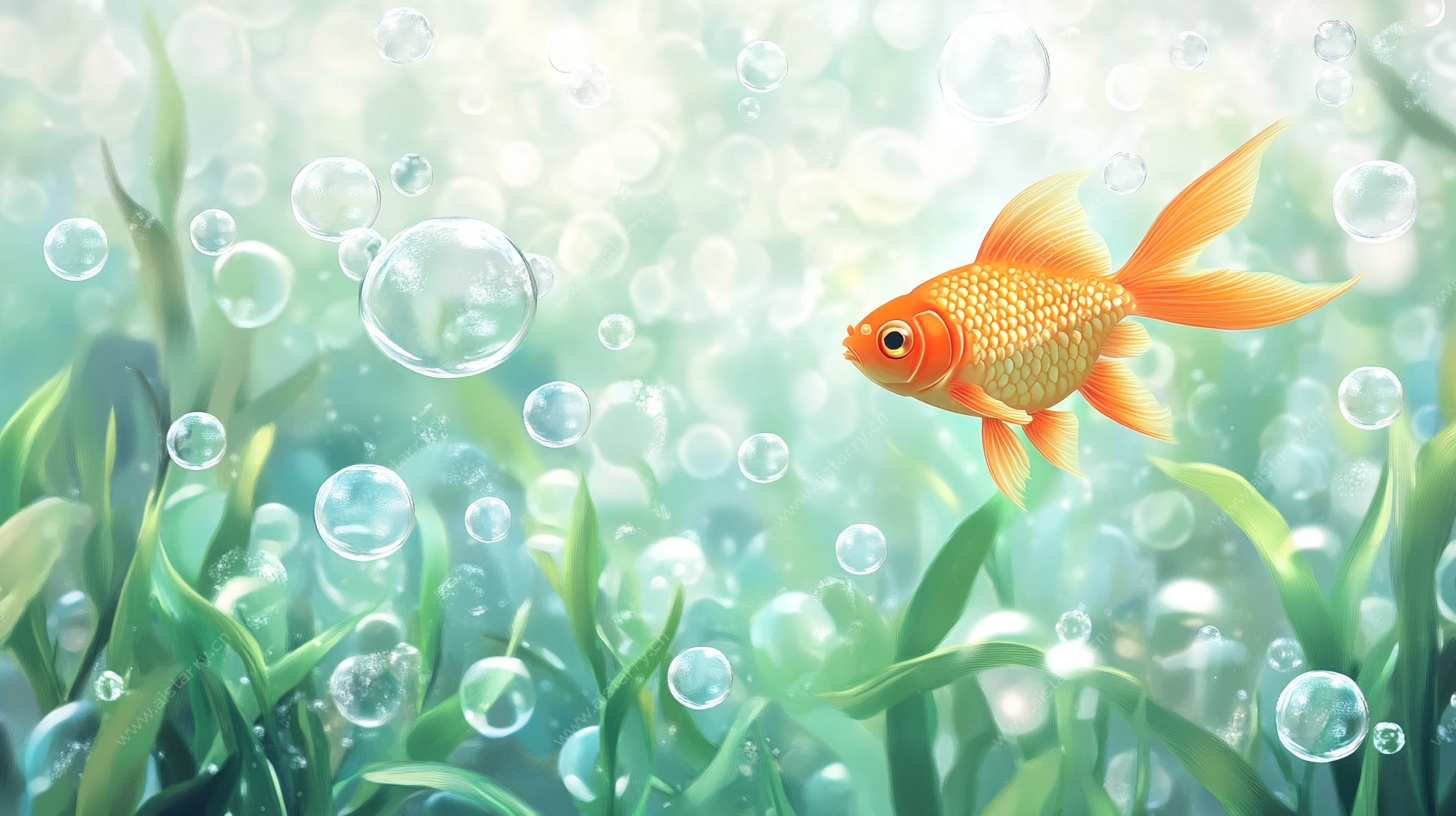 水中金鱼悠游梦幻场景
