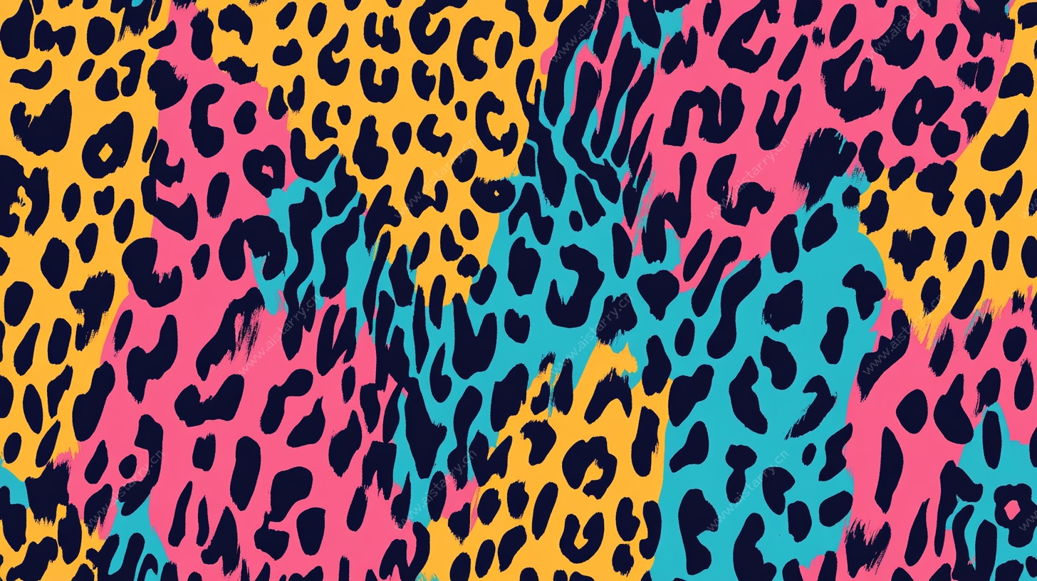 多彩豹纹图案背景
