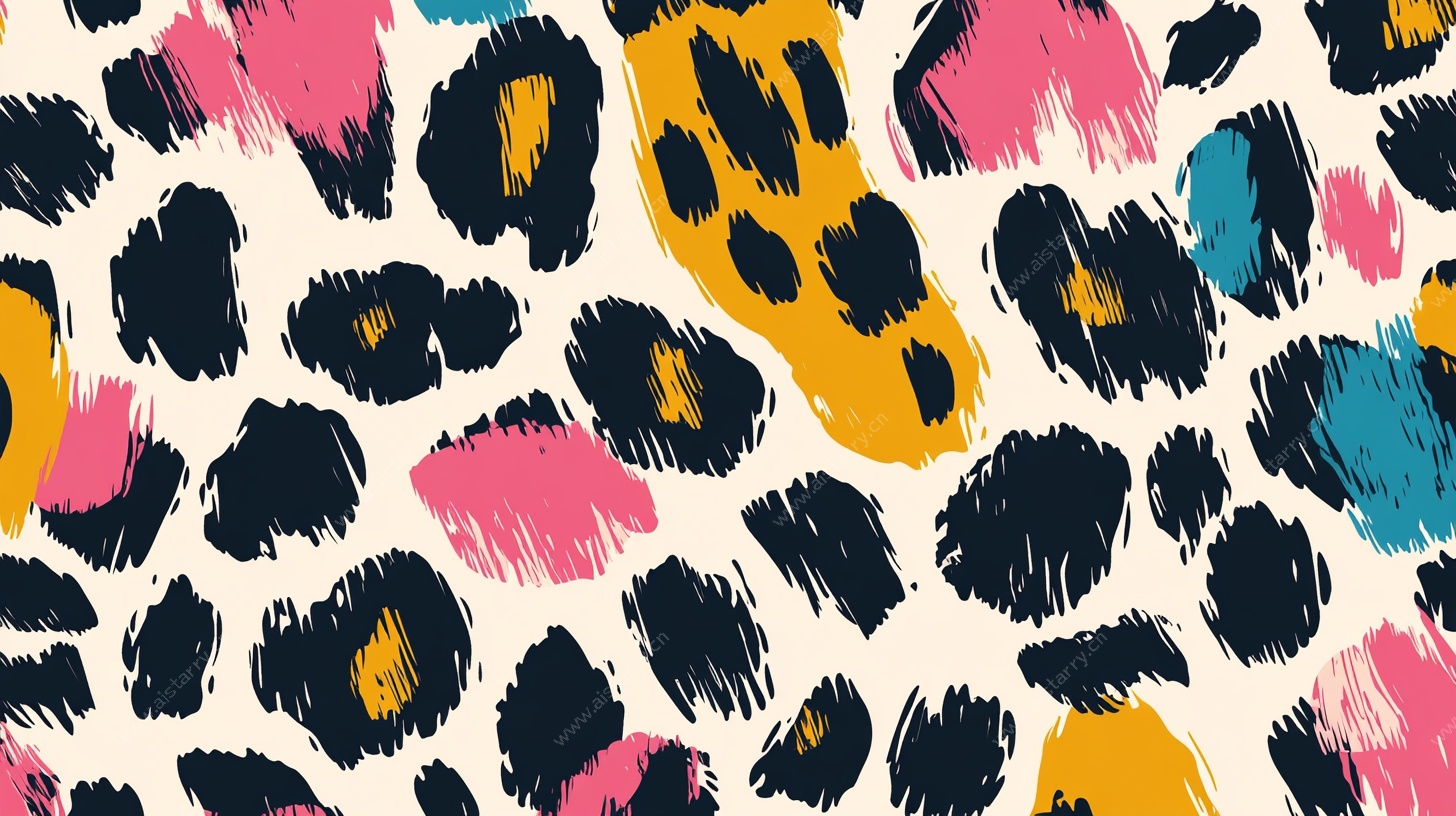 彩色豹纹图案设计