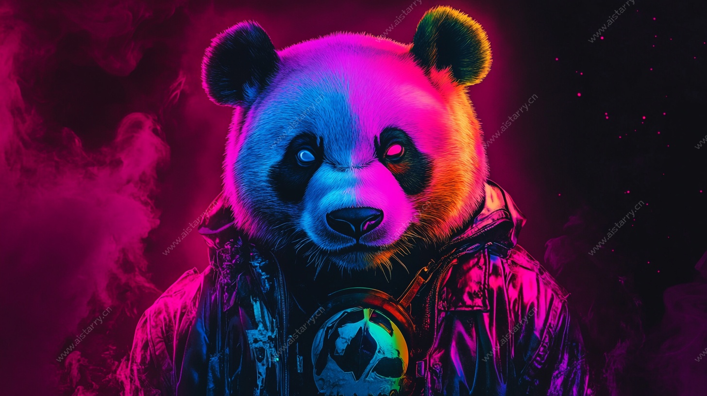 炫酷熊猫潮流形象