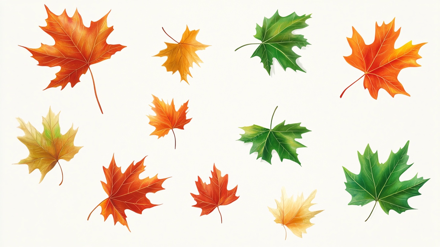 多彩枫叶装饰素材