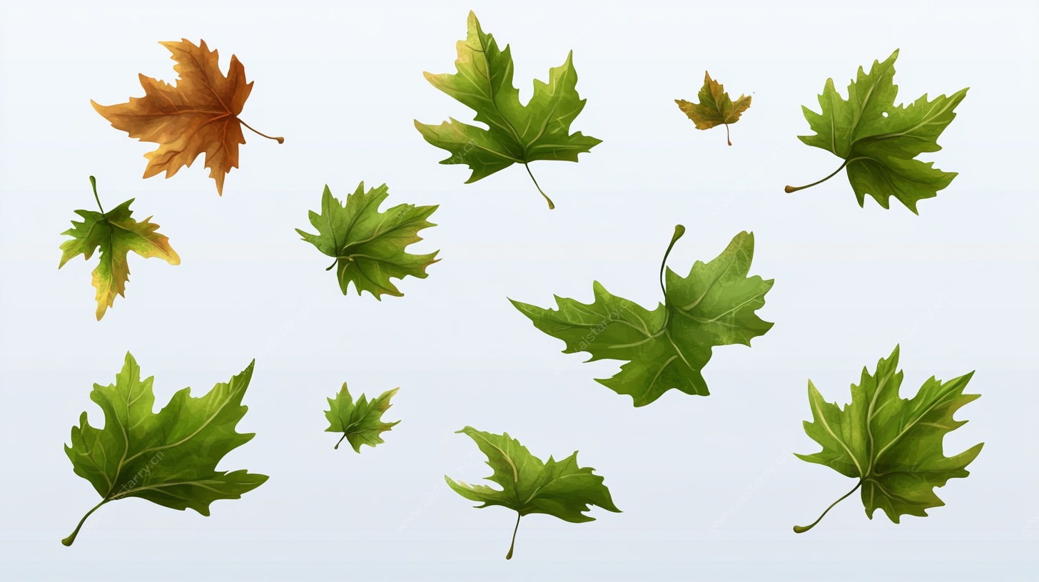 飘落的多彩枫叶