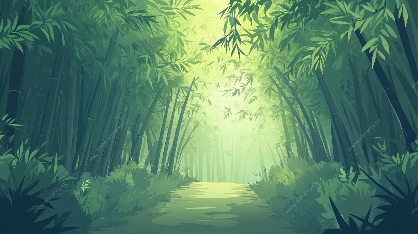 竹林幽径的梦幻绿意