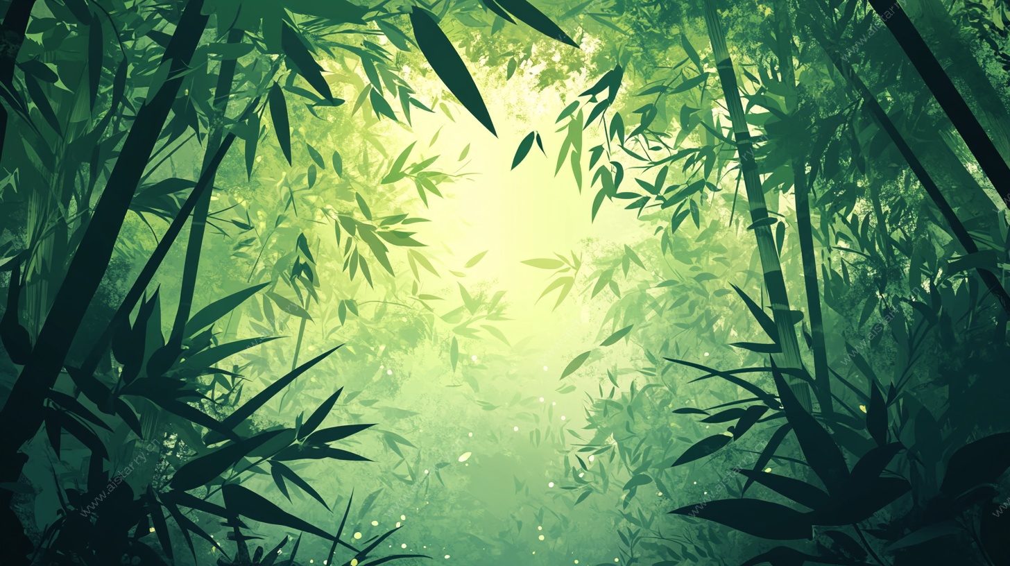 幽谧竹林光影梦幻图景