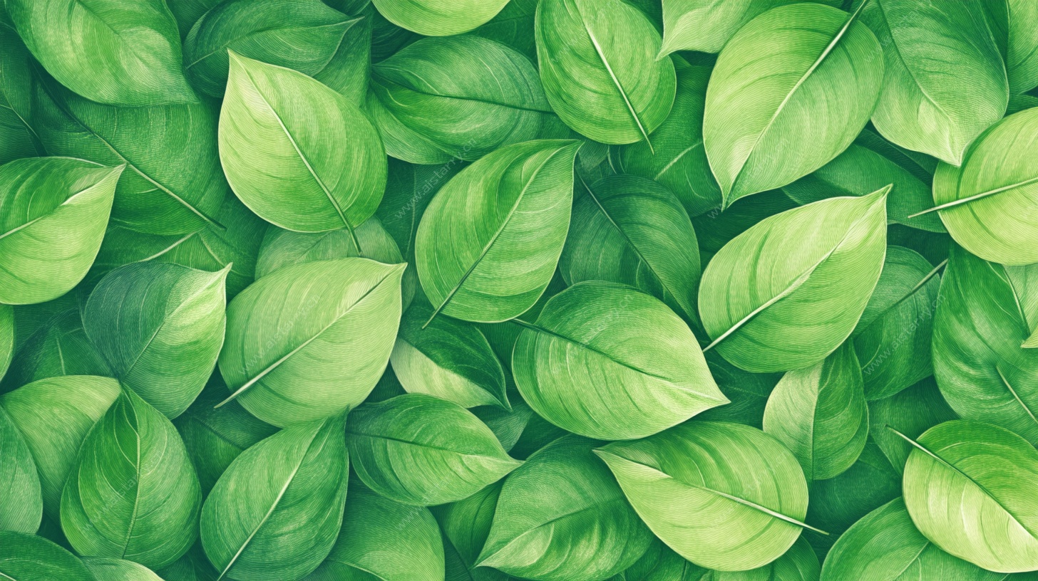 翠绿叶片的生机背景图