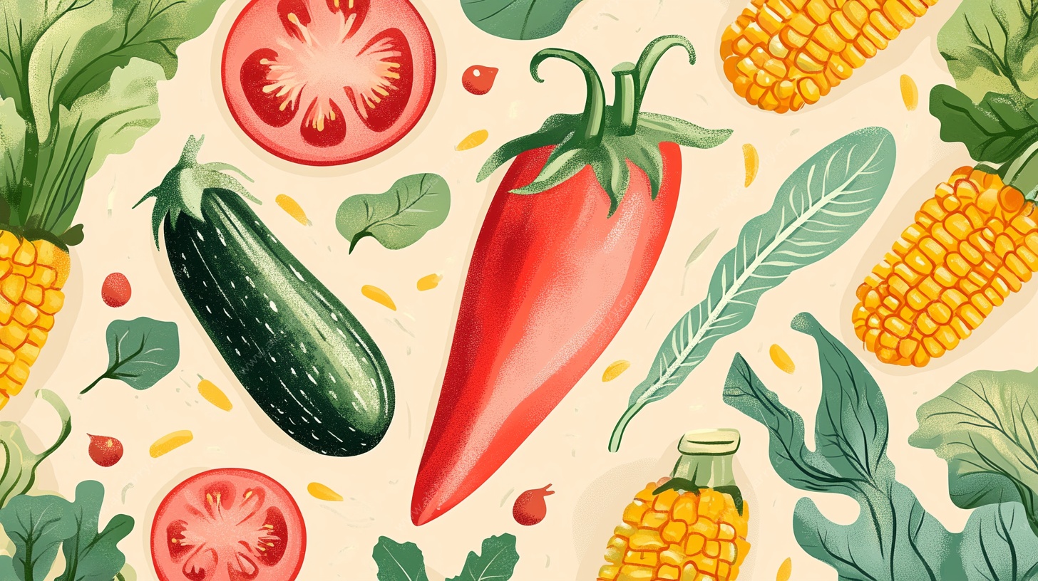 缤纷蔬菜插画图案