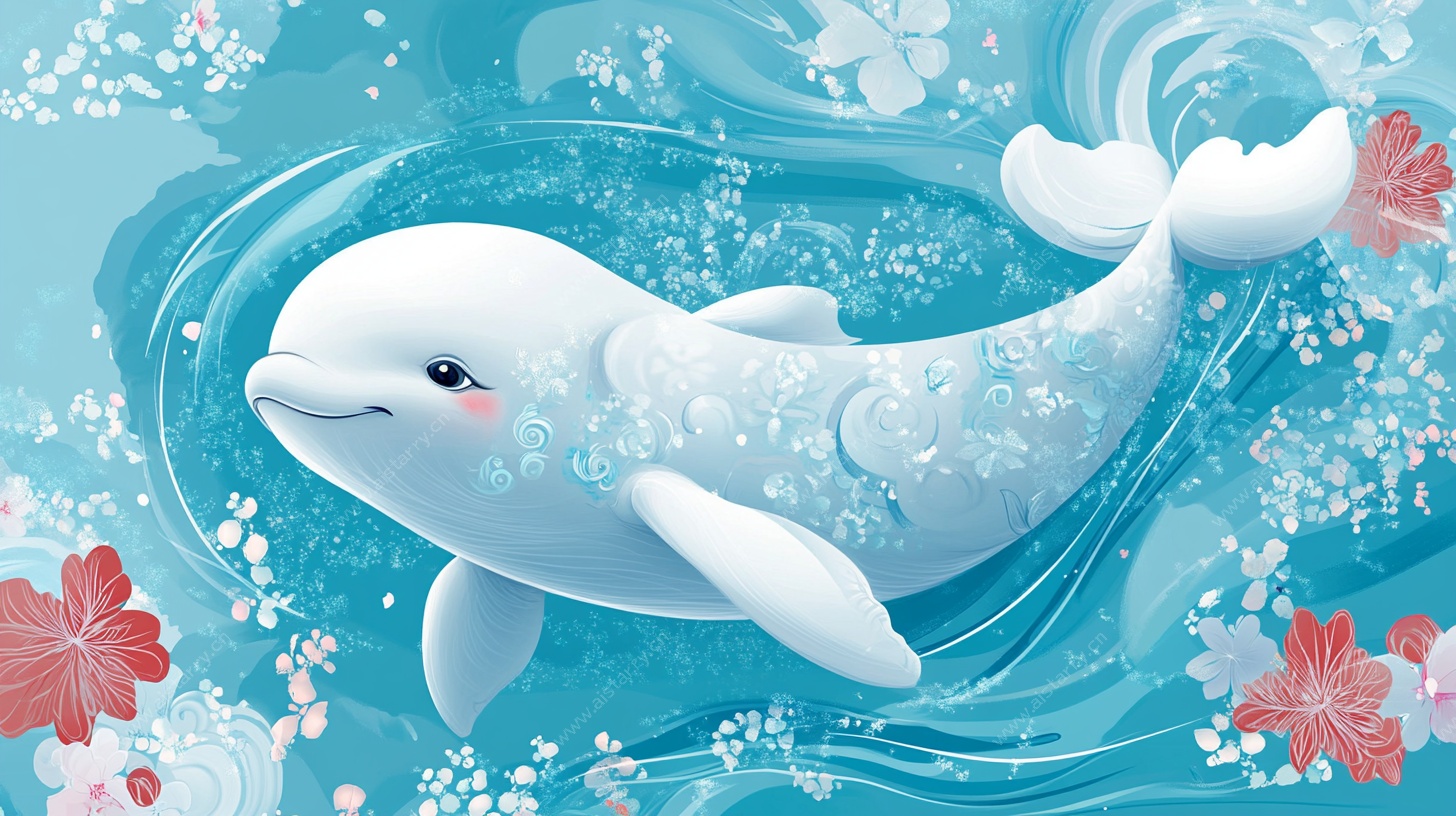 梦幻白海豚畅游花海世界