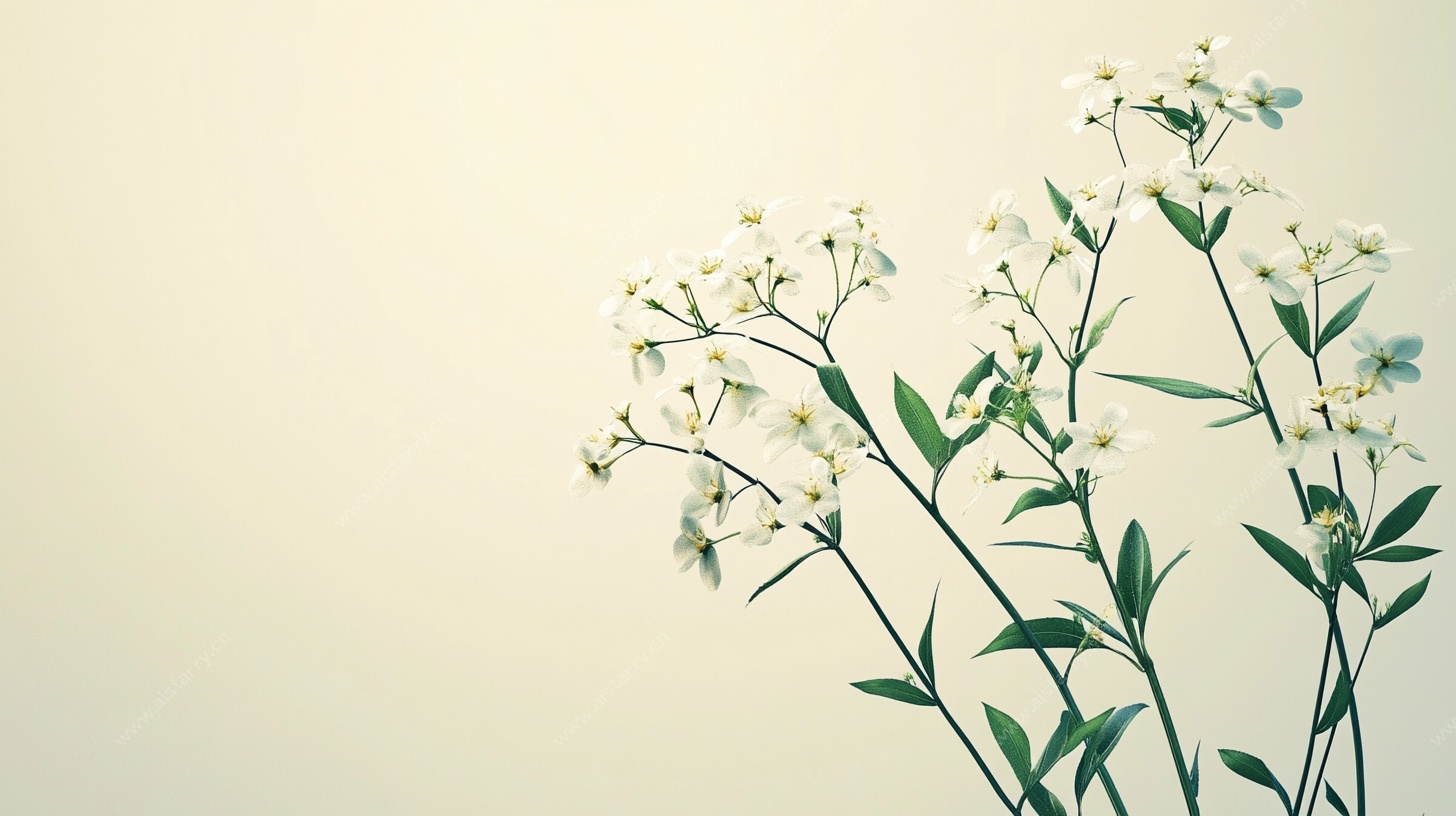 清新白色小花特写