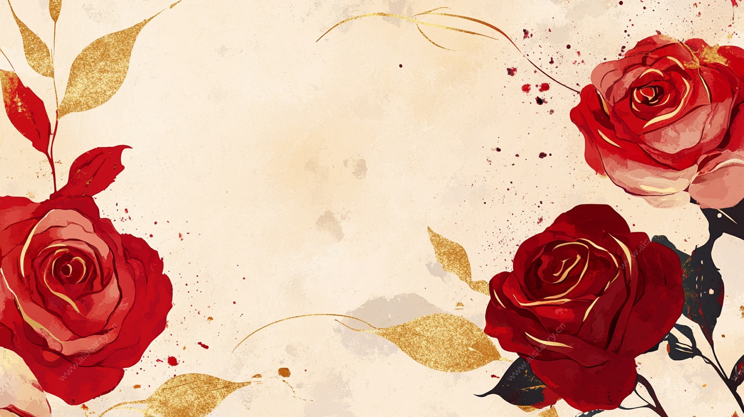 复古玫瑰花卉背景图