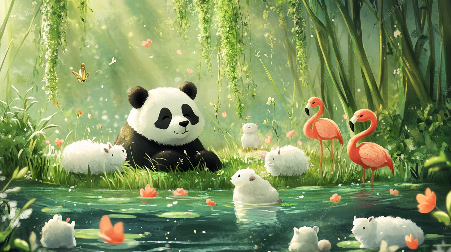 熊猫与萌宠的奇幻竹林之旅