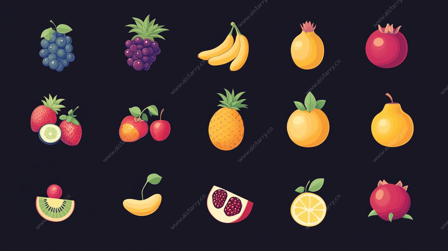 多彩水果插画集合