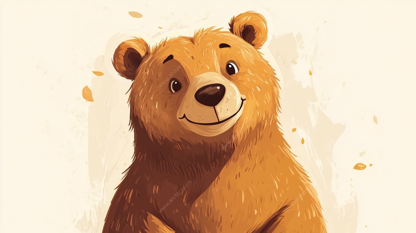 微笑棕熊卡通形象