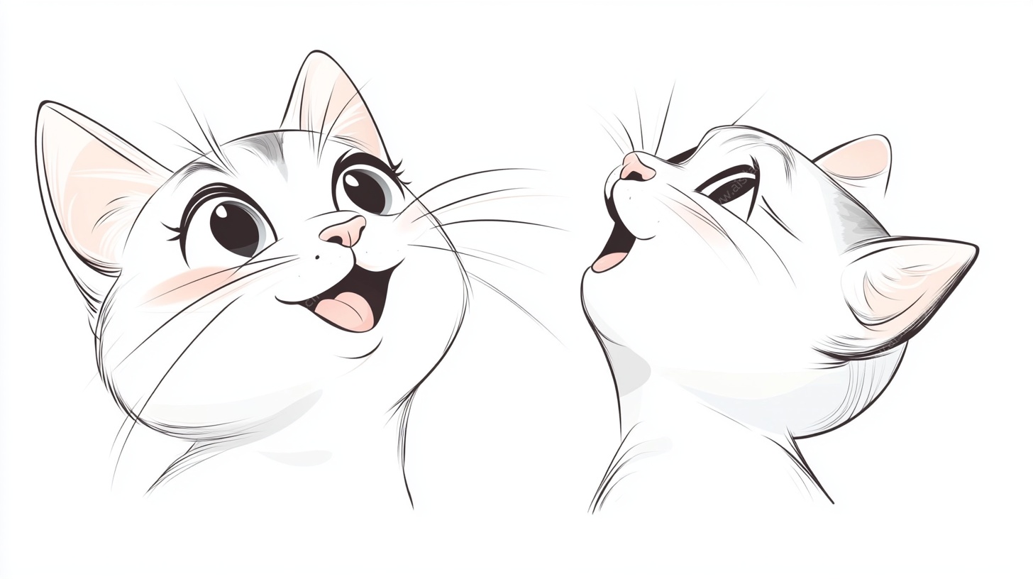 可爱双猫欢乐表情图