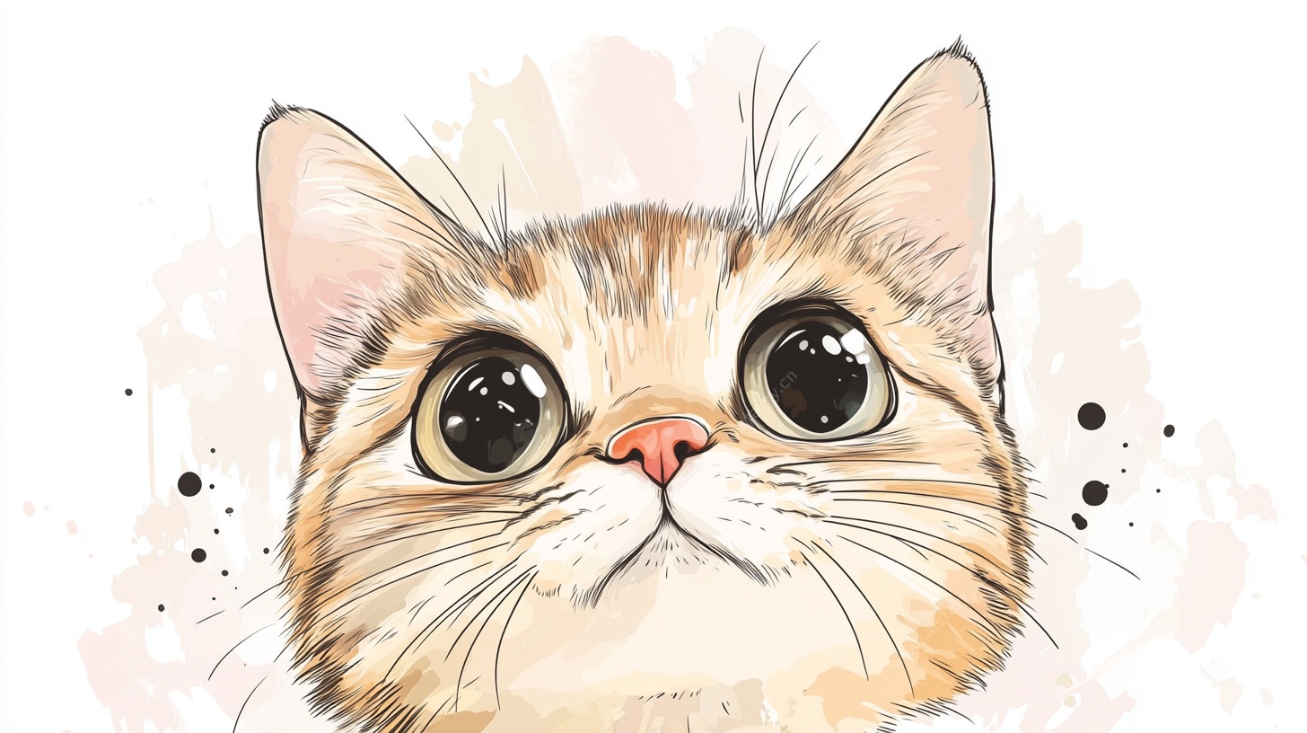 可爱猫咪水彩头像