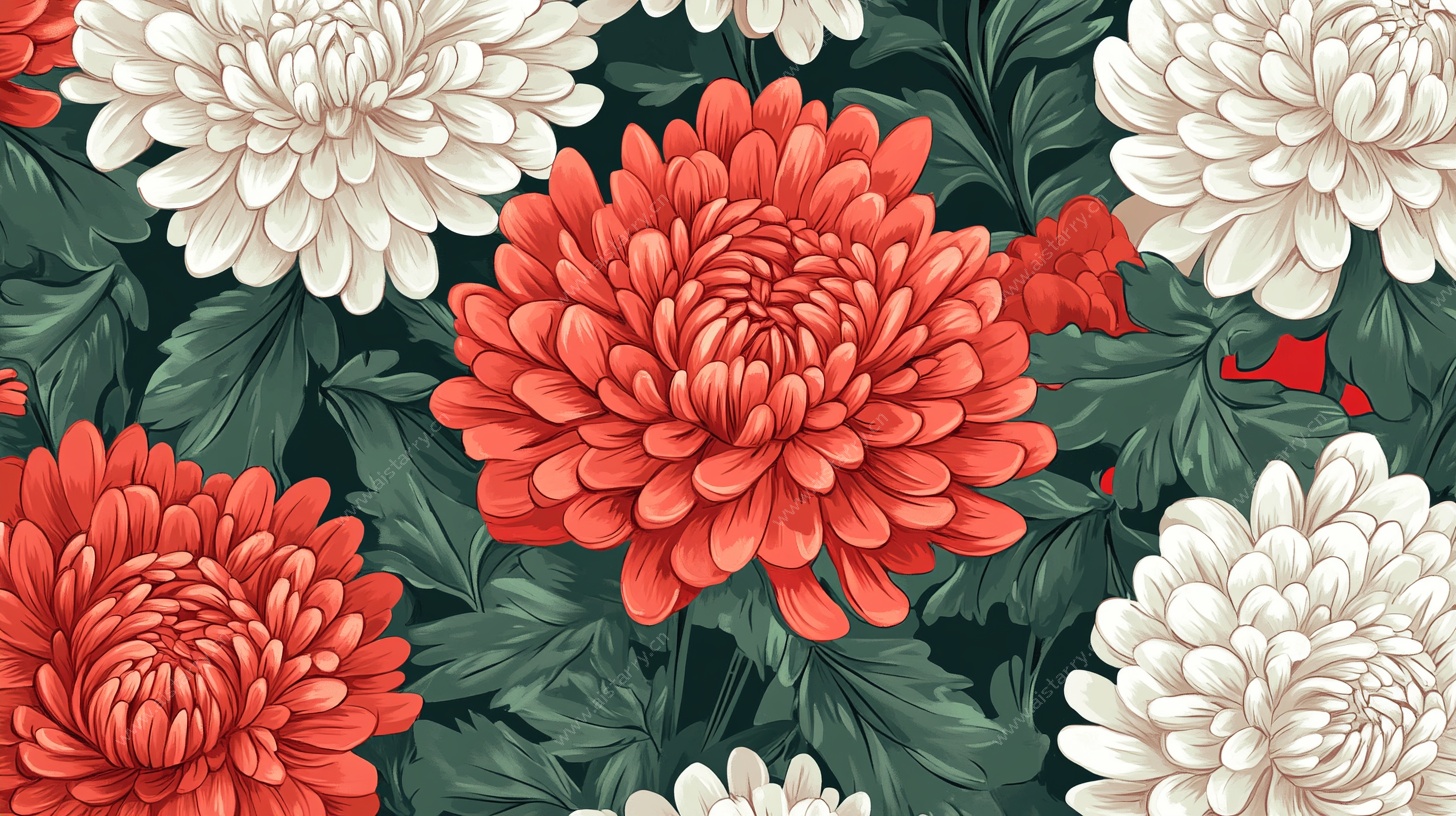 菊花花卉图案背景图