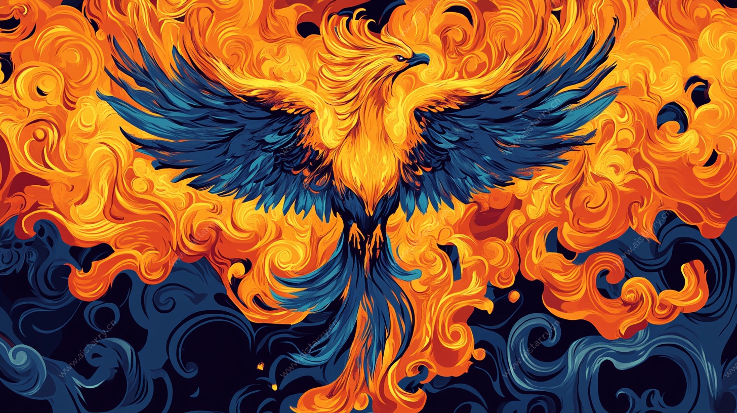 火焰凤凰展翅图