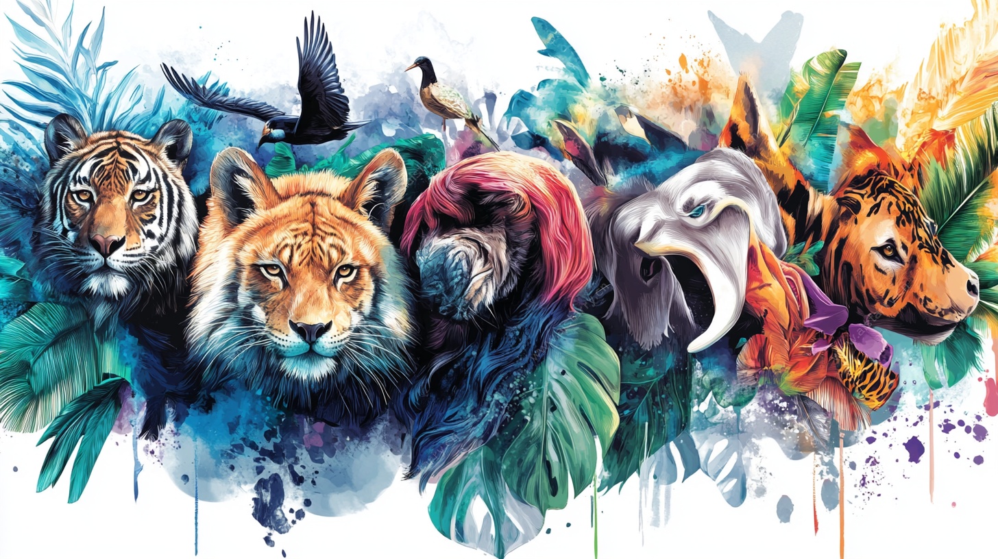 野生动物水彩艺术集合