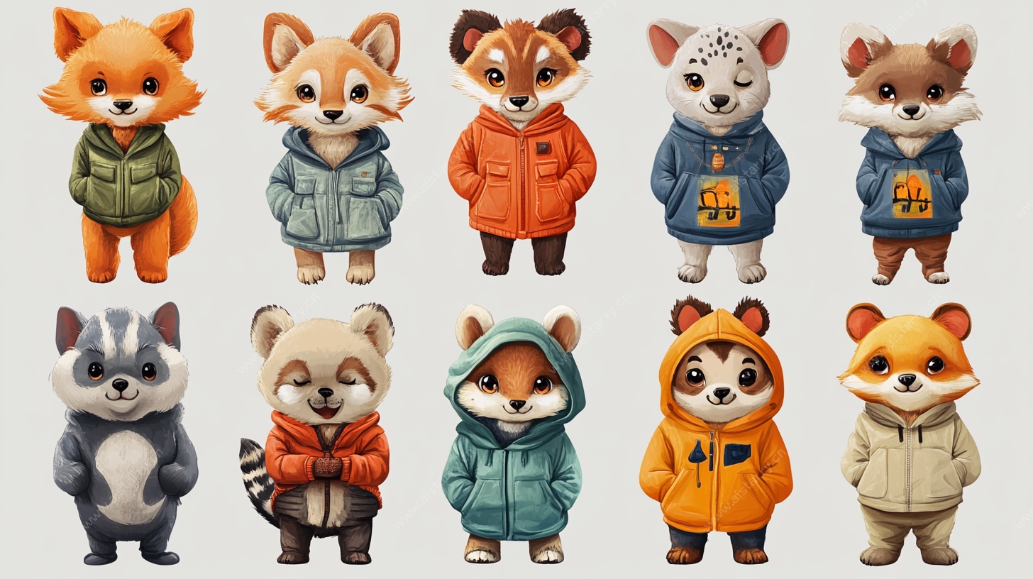 可爱萌趣小动物服装造型