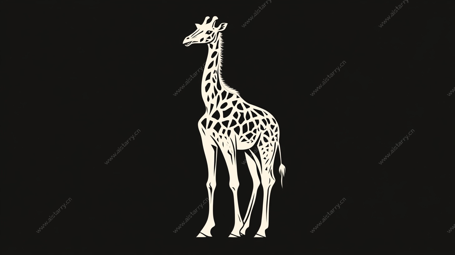 简约长颈鹿剪影图案