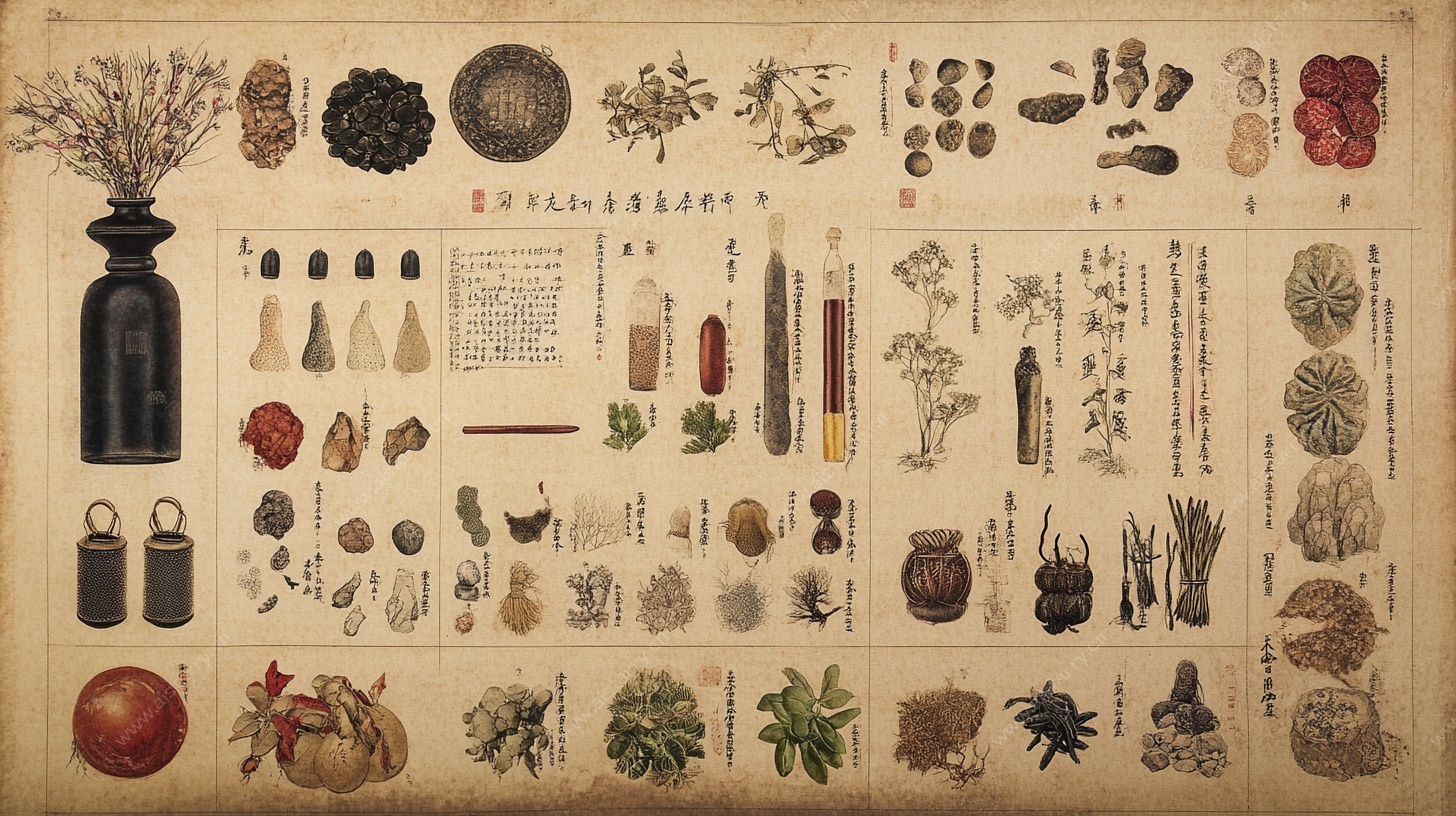 复古植物标本艺术插画