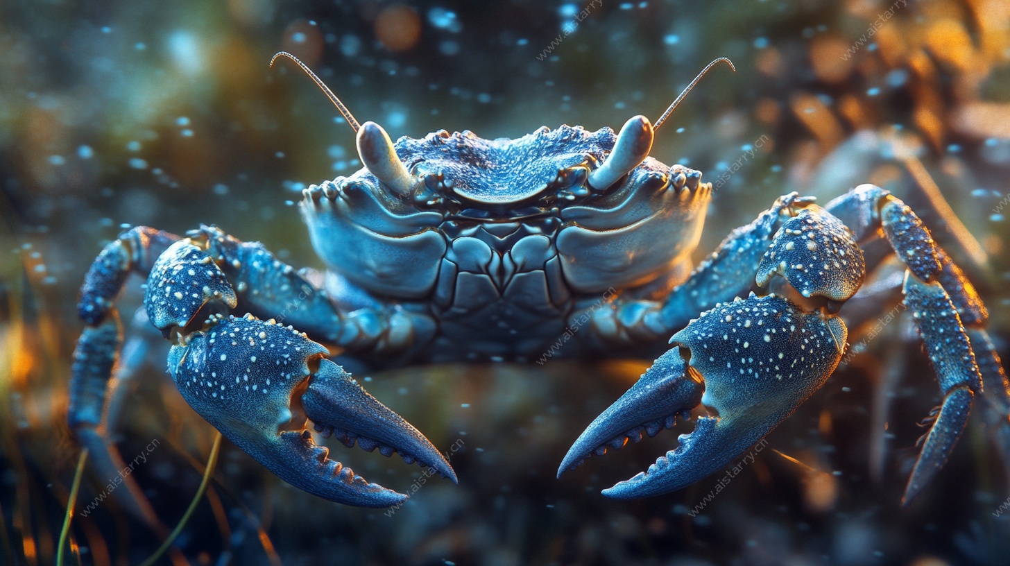 深海蓝蟹特写