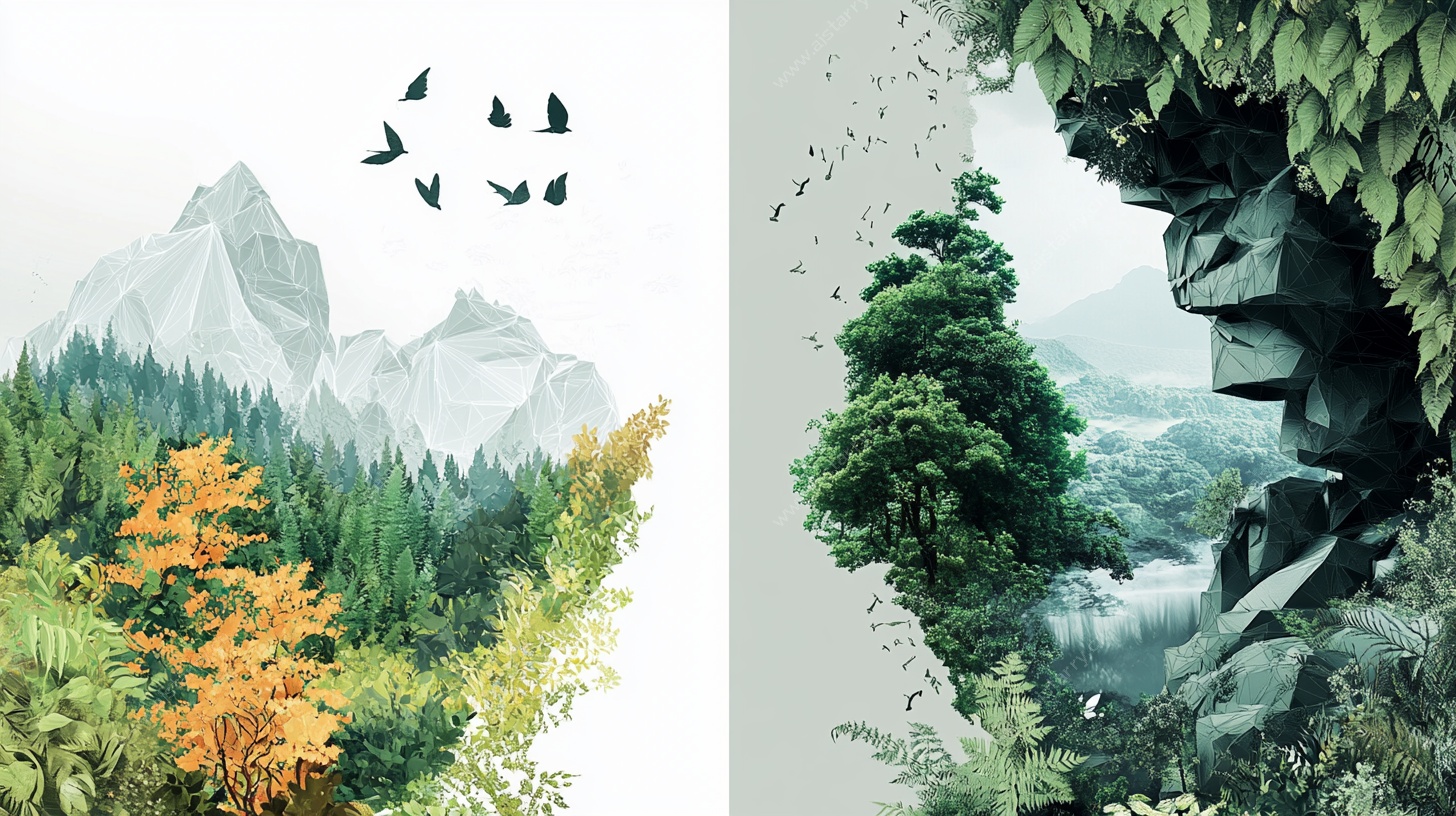 梦幻自然景观对比图