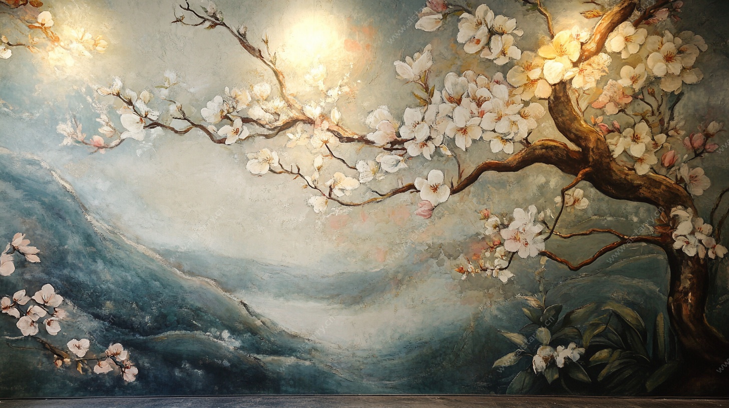 春日繁花山水图