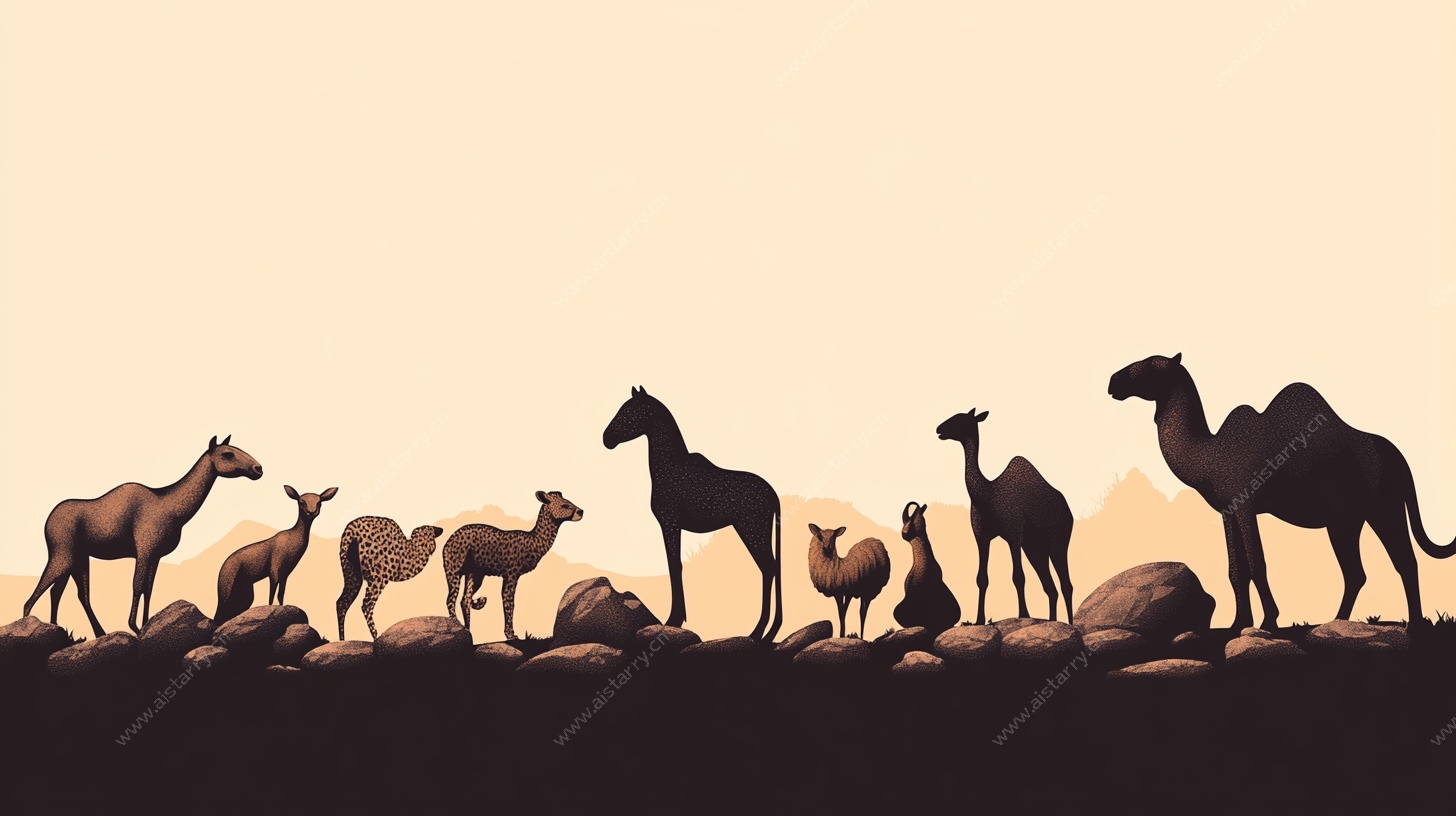 沙漠动物剪影集合