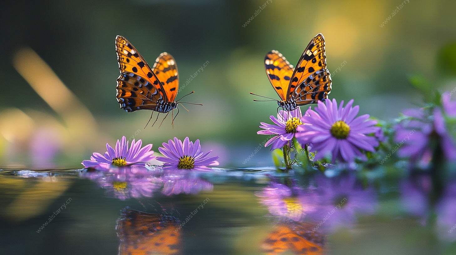 蝶舞紫花间的灵动瞬间