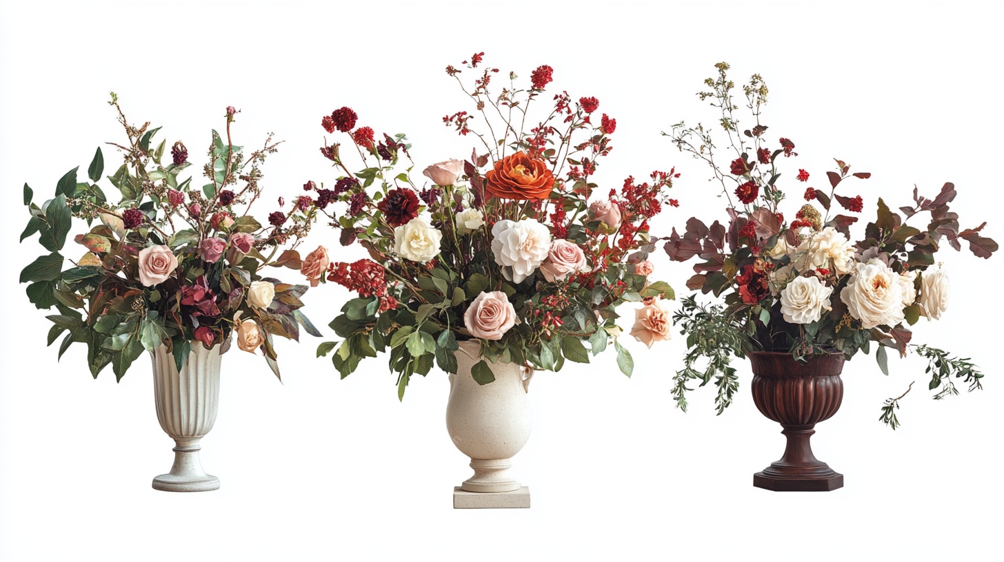 三花瓶插花卉组合