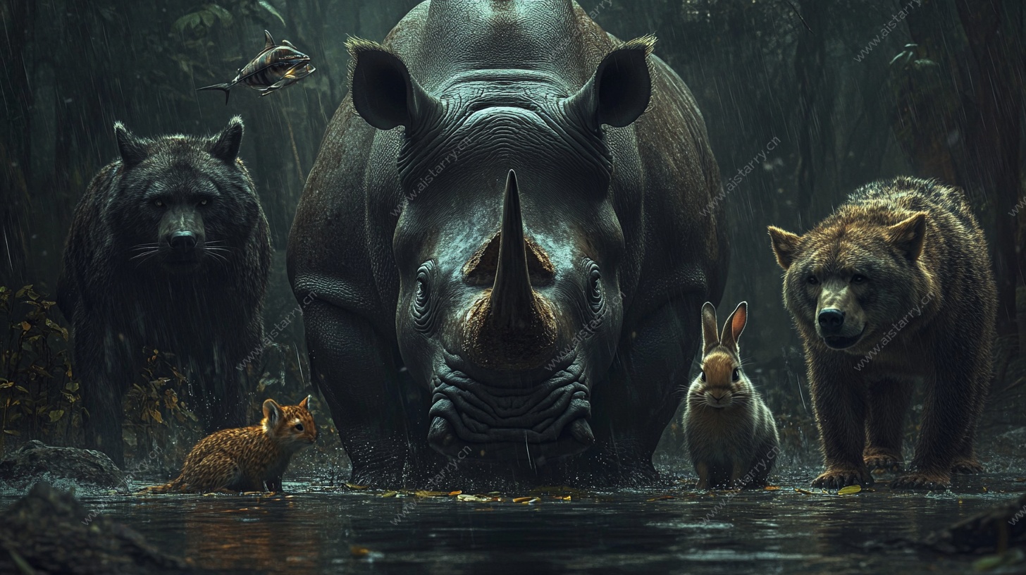 森林中的动物大集合