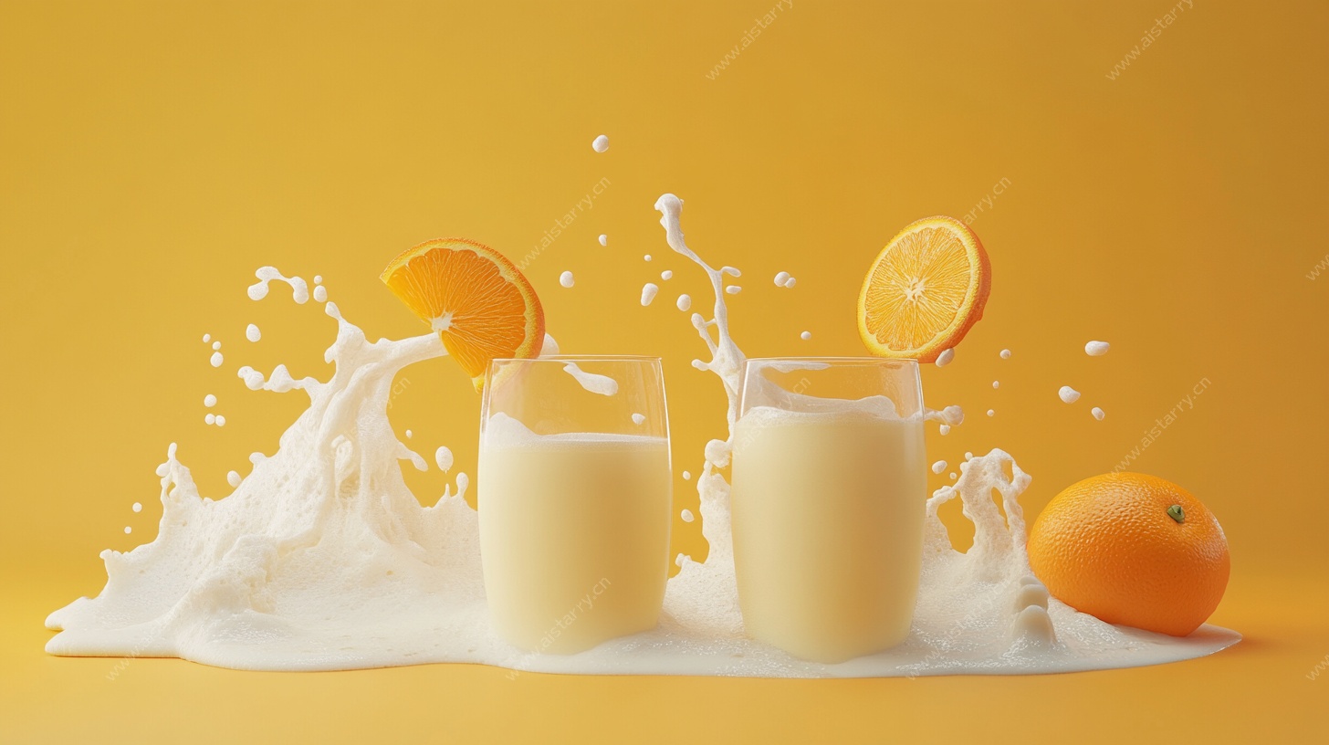 橙奶碰撞 活力瞬间