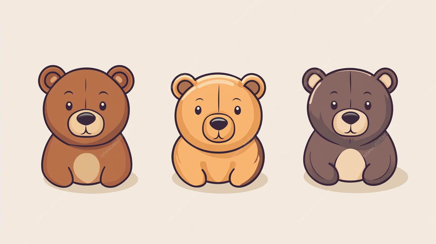 三只可爱小熊卡通形象