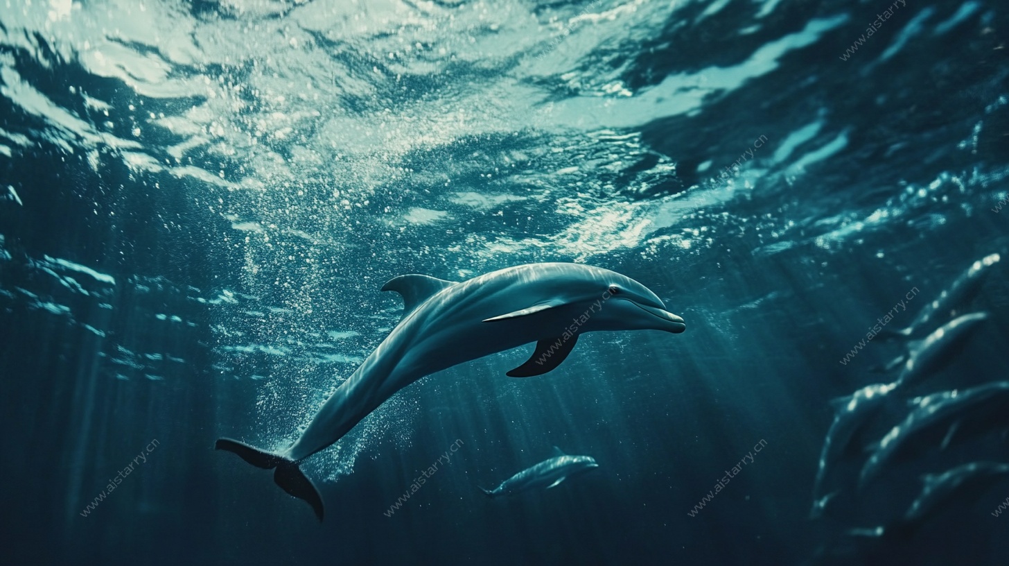 深海中的灵动海豚