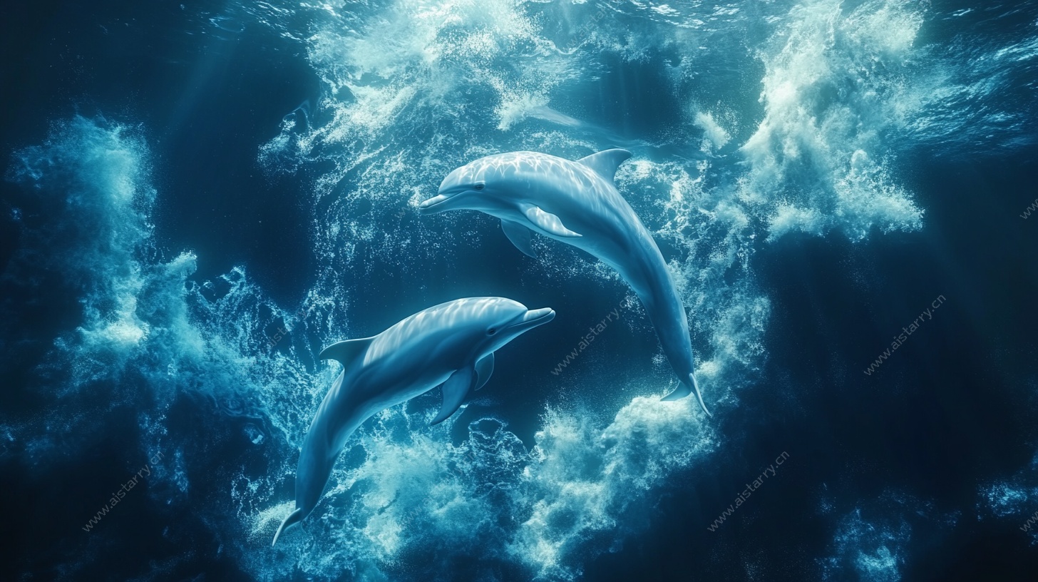海洋中的灵动海豚