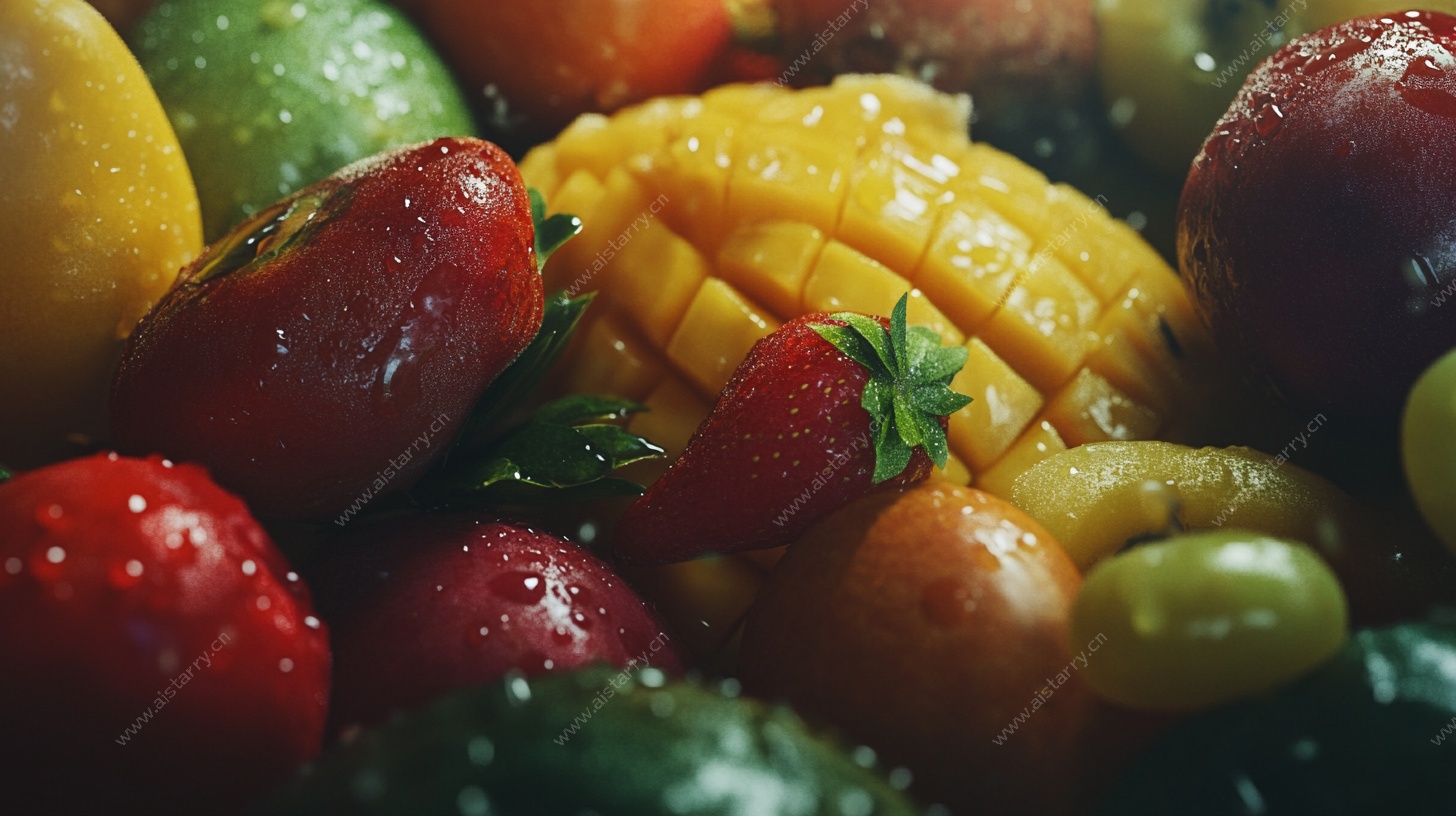 多彩新鲜水果特写