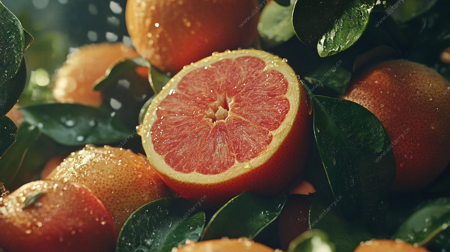 多汁西柚 清新水果特写