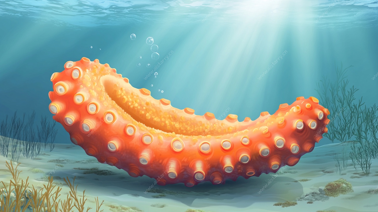 橙色章鱼的海底奇幻景象