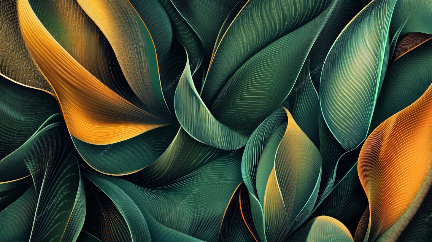 斑斓叶韵抽象艺术图案