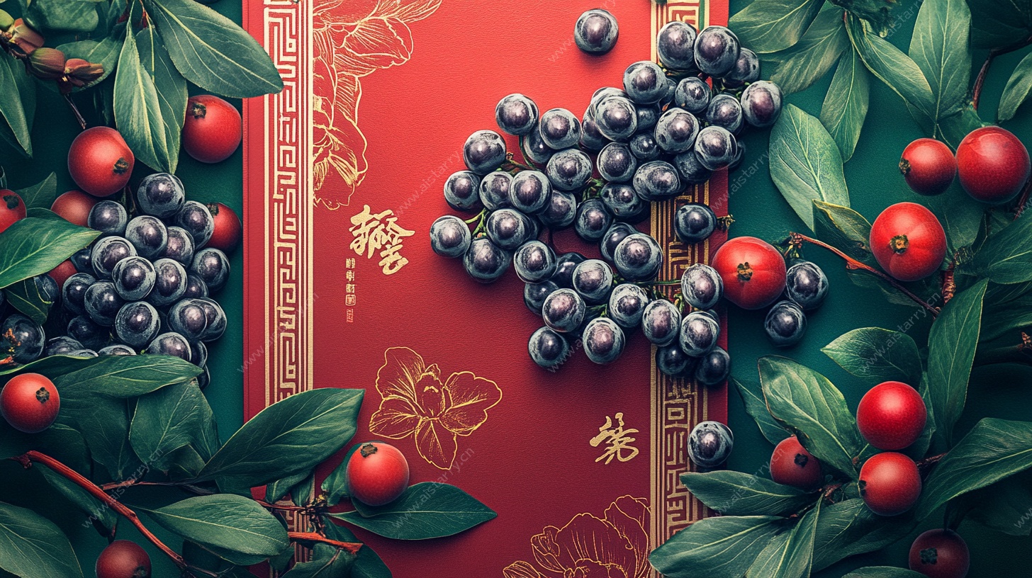 中式浆果贺岁图