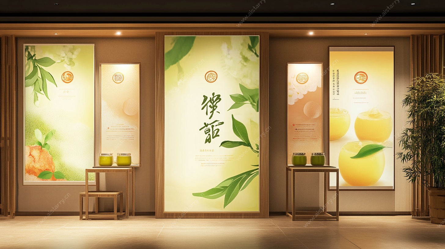 中式禅意茶室装饰海报